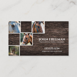 Tarjeta De Visita Fotos de caballos rusos de madera oscura y marrón