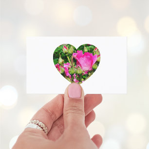 Tarjeta De Visita Fotos de capullos de rosa rosa en forma de corazón