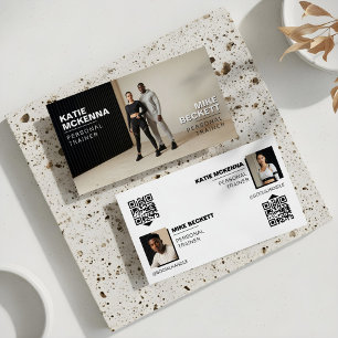 Tarjeta De Visita Fotos de Entrenador Personal Moderno y Audaz Coach