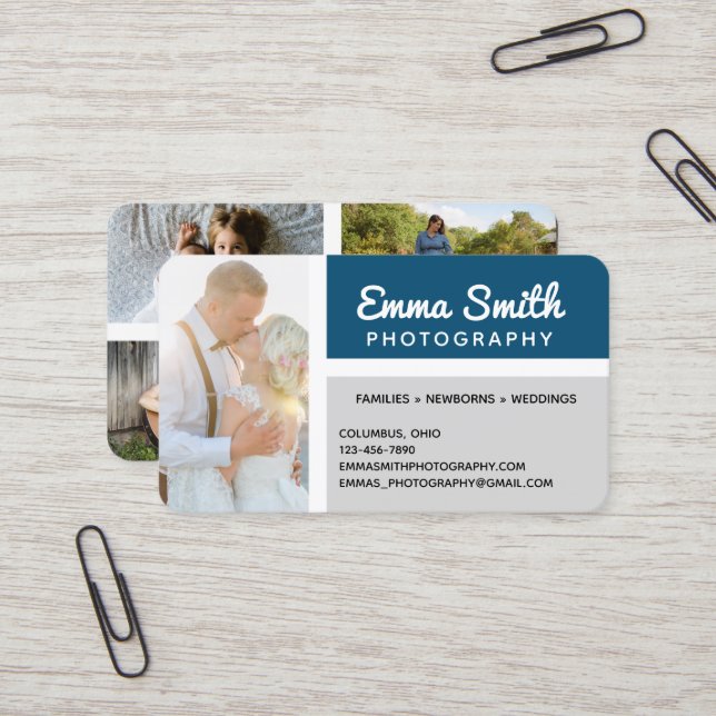 Tarjeta De Visita Fotos de fotografía añaden su logotipo personaliza (Anverso/Reverso In Situ)