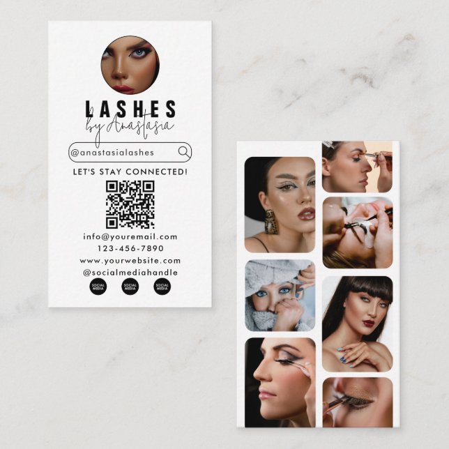 Tarjeta De Visita Fotos de la belleza influyente del cabello de arti (Anverso / Reverso)