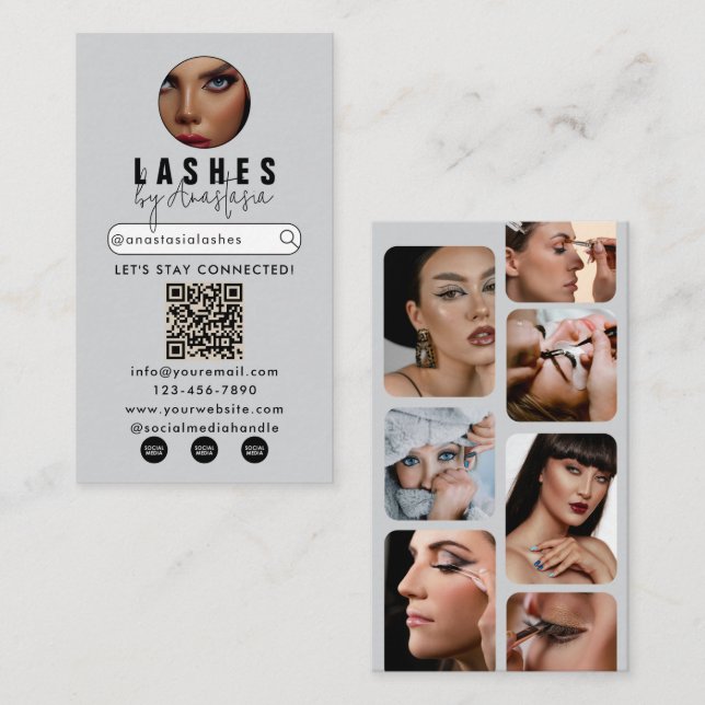 Tarjeta De Visita Fotos de la belleza influyente del cabello de arti (Anverso / Reverso)