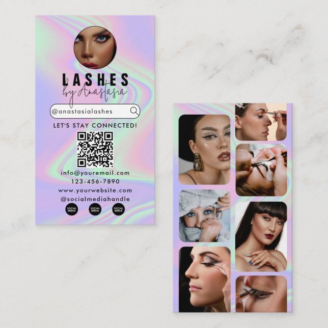 Tarjeta De Visita Fotos de la belleza influyente del cabello de arti (Anverso / Reverso)