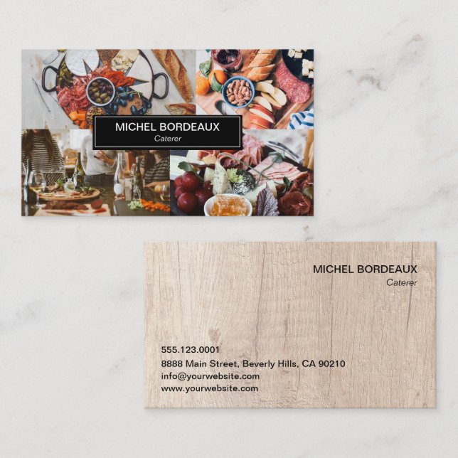 Tarjeta De Visita Fotos de personalizados Comida Rústica Restauració (Anverso / Reverso)