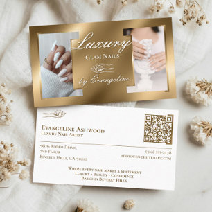Tarjeta De Visita Fotos de Salón de Artistas Técnicos en Uñas de Oro