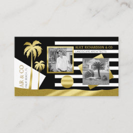 Tarjeta De Visita Fotos en Instagram de Gold Tropical Palm Trees Bea