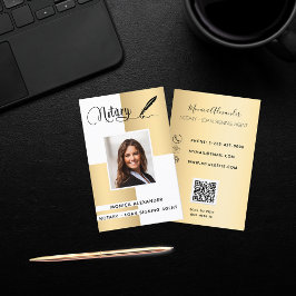 Tarjeta De Visita Fotos notoriales de oro blanco agente de firma de 