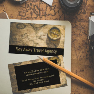 Tarjeta De Visita Fotos personalizadas de mapa y brújula