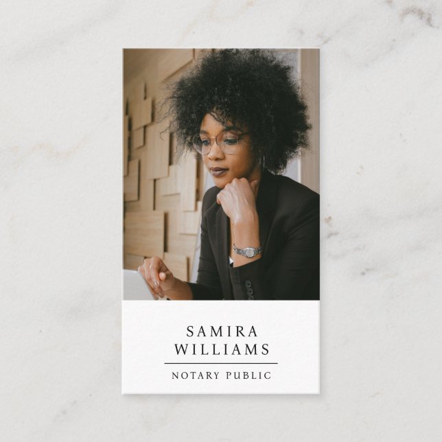 Tarjeta De Visita Fotos públicas del Notario Profesional Moderno (Anverso)