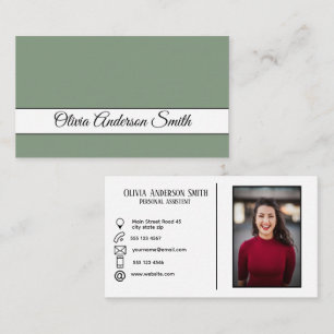 Tarjeta De Visita Fotos y contactos Personalizados modernos Sage gre