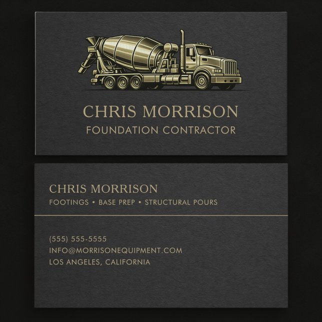 Tarjeta De Visita Foundation Contractor Concrete Services (Subido por el creador)
