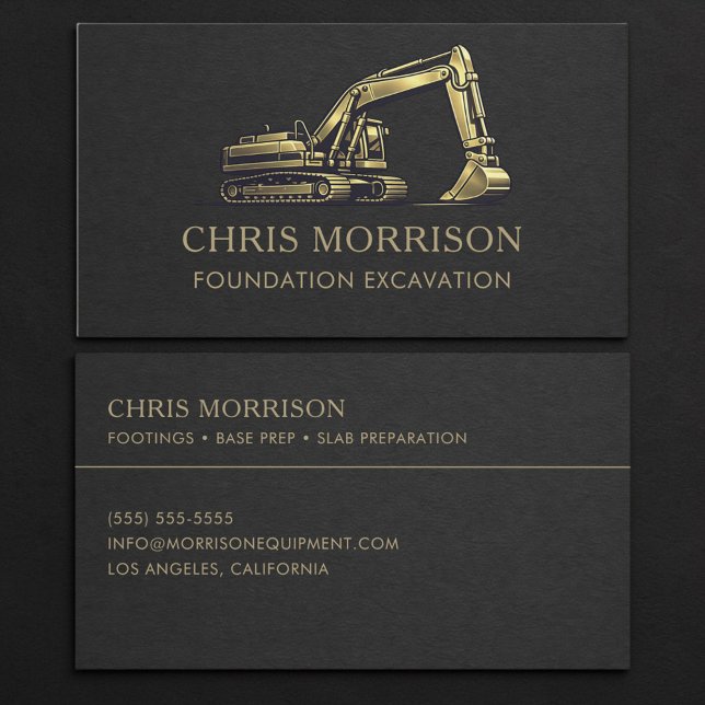Tarjeta De Visita Foundation Excavation Excavator Professional (Subido por el creador)