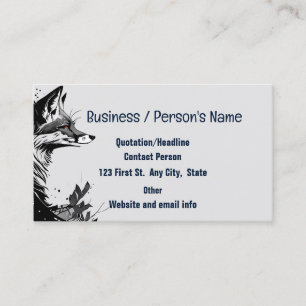Tarjeta De Visita Fox Foxes Head Logo Animal Howling Moon