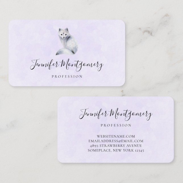 Tarjeta De Visita Fox nórdica con marcas florales (Anverso / Reverso)