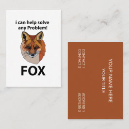 Tarjeta De Visita Fox Puedo Ayudar A Resolver Cualquier Problema De 