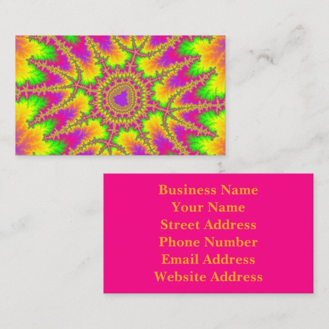 Tarjeta De Visita Fractal arcoiris colorido (Anverso / Reverso)