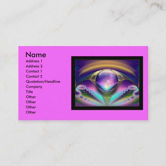 Tarjeta De Visita Fractal_Art_30, Nombre, Dirección 1, Dirección 2,  (Anverso)