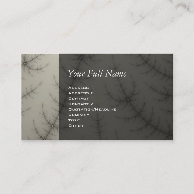 Tarjeta De Visita Fractal de los árboles del invierno (Anverso)