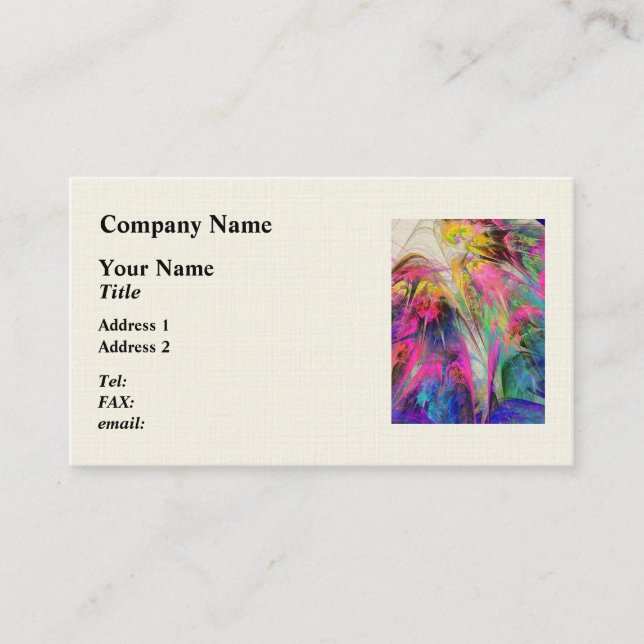 Tarjeta De Visita Fractal - Flores Tropicales (Anverso)