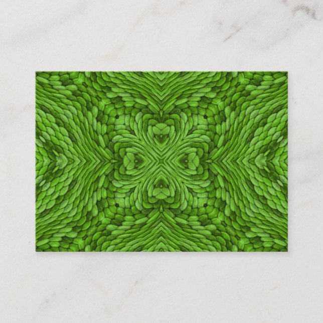 Tarjeta De Visita Fractal Kaleidoscope de piel verde (Anverso)