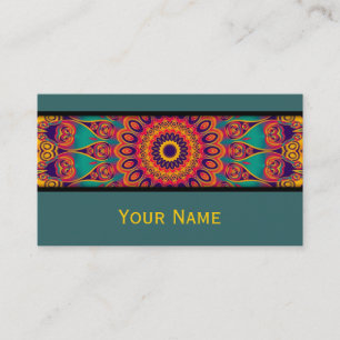 Tarjeta De Visita Fractal Kaleidoscope - tatuaje II + su texto