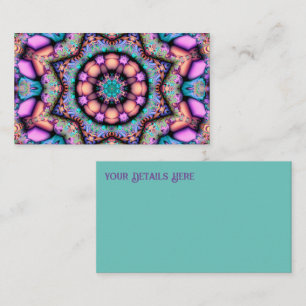 Tarjeta De Visita Fractal Mandala Floral Psicodelia