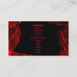 Tarjeta De Visita fractal rojo de la llama