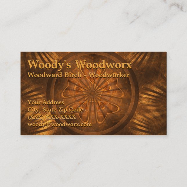 Tarjeta De Visita Fractal Woodworker (Anverso)