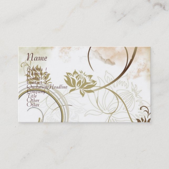 Tarjeta De Visita Fractales - personalizar (Anverso)