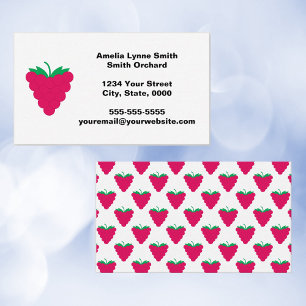 Tarjeta De Visita Frambuesa Personalizable Rosa Fruta