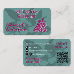 Tarjeta De Visita Frambuesa Verde Prosperó Fitness y Nutrición