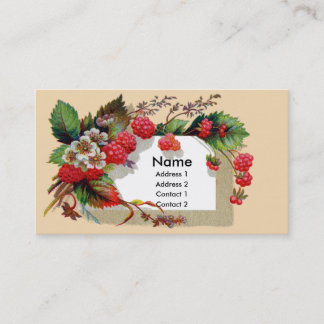 Tarjeta De Visita Frambuesas y Victorian de los flores