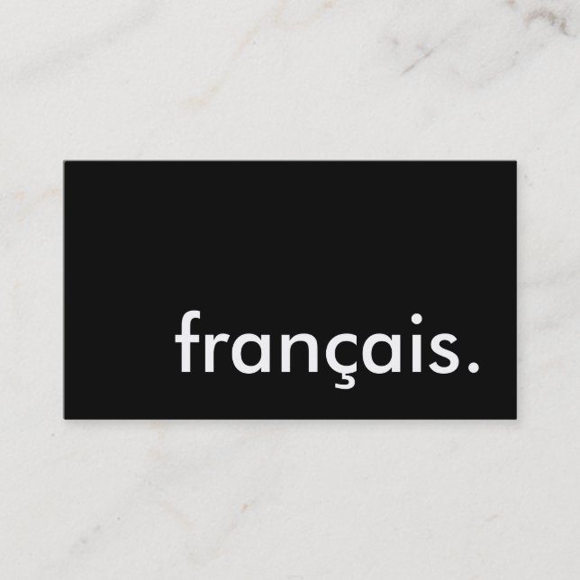 Tarjeta De Visita français. (Anverso)