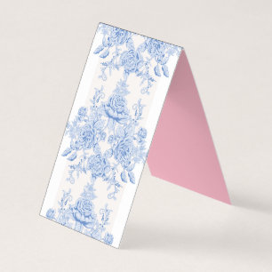 Tarjeta De Visita Francés, chic, vintage, azul pálido, blanco,paí