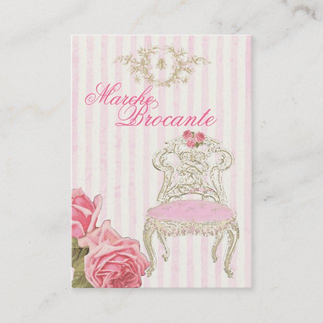 Tarjeta de visita francesa de las antigüedades de (Anverso)