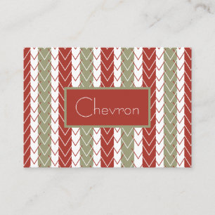 Tarjeta De Visita Franja de Chevron Rojo Teal