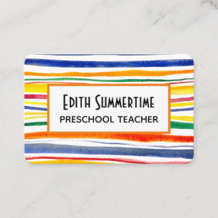 Tarjeta De Visita franjas coloridas