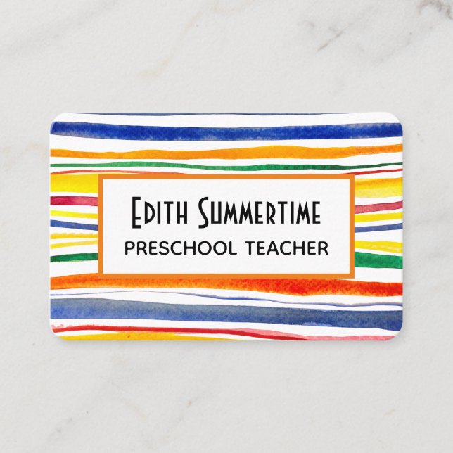 Tarjeta De Visita franjas coloridas (Anverso)