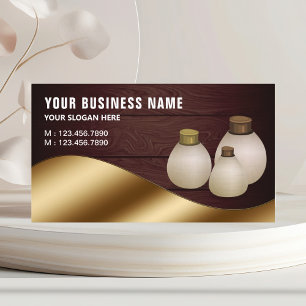 Tarjeta De Visita Frasco de perfume de aceite aromático de madera rú