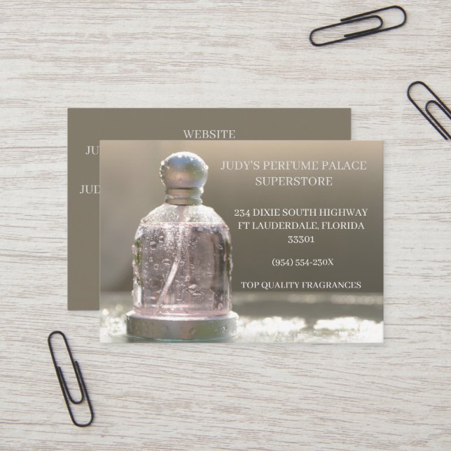 Tarjeta De Visita Frasco de Perfume de Tienda/Fabricante/Diseño (Anverso/Reverso In Situ)