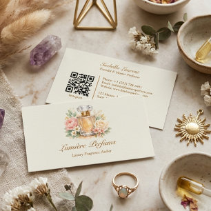 Tarjeta De Visita Frasco de Perfume Floral de Acuarela Elegante Frag