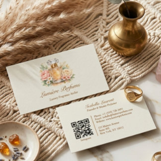 Tarjeta De Visita Frasco de Perfume Floral de Acuarela Elegante Frag