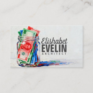 Tarjeta De Visita Frasco de vidrio pintado lleno A87