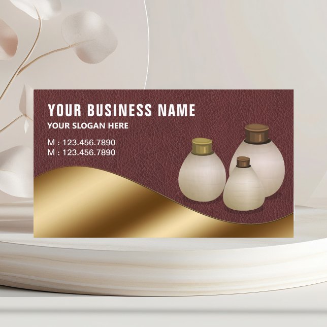 Tarjeta De Visita Frasco Perfume de aceite de Aroma de oro metálico  (Subido por el creador)