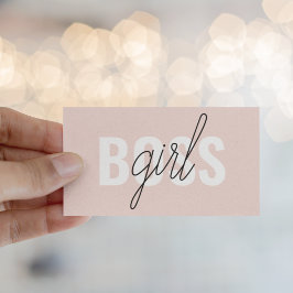 Tarjeta De Visita Frase del jefe del Chica rosado Pastel moderno
