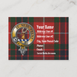 Tarjeta De Visita Fraser Lovat Tartan & Badge