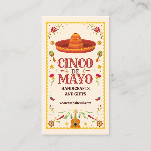 Tarjeta De Visita Fraude Cinco de Mayo Mexicano (Anverso)
