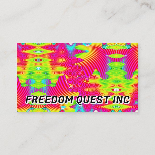 Tarjeta De Visita FREEDOM QUEST INC ( puedes cambiar las palabras ) (Anverso)