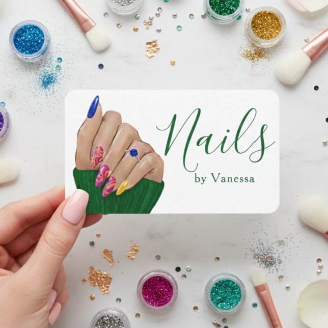 Tarjeta De Visita Freelance Nail Technician Manicurist Branding (Subido por el creador)