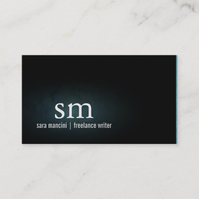 Tarjeta De Visita Freelance Writer Author Novelist Monogram (Anverso)